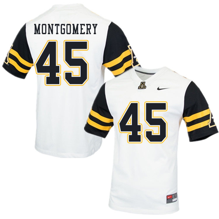Men #45 Gabe Montgomery Appalachian State Mountaineers College Football Jerseys Sale-White